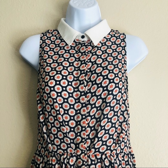 Maison Jules Printed Pleaded Buttons Down Dress S - Picture 5 of 16